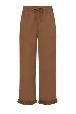 Ruffle Capri- Bark
