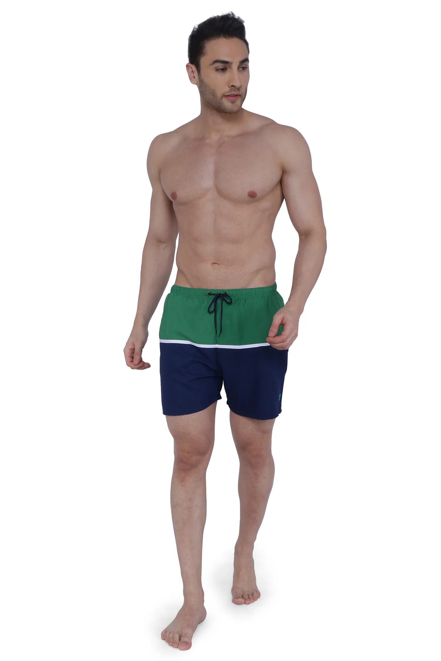 Semantic Designer Microfiber Swimshorts - Cut-n-Sew - Green