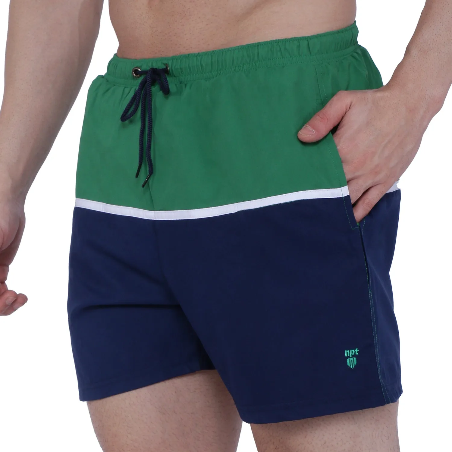 Semantic Designer Microfiber Swimshorts - Cut-n-Sew - Green