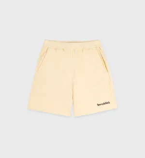Serif Logo Soft Gym Short - Almond/Navy