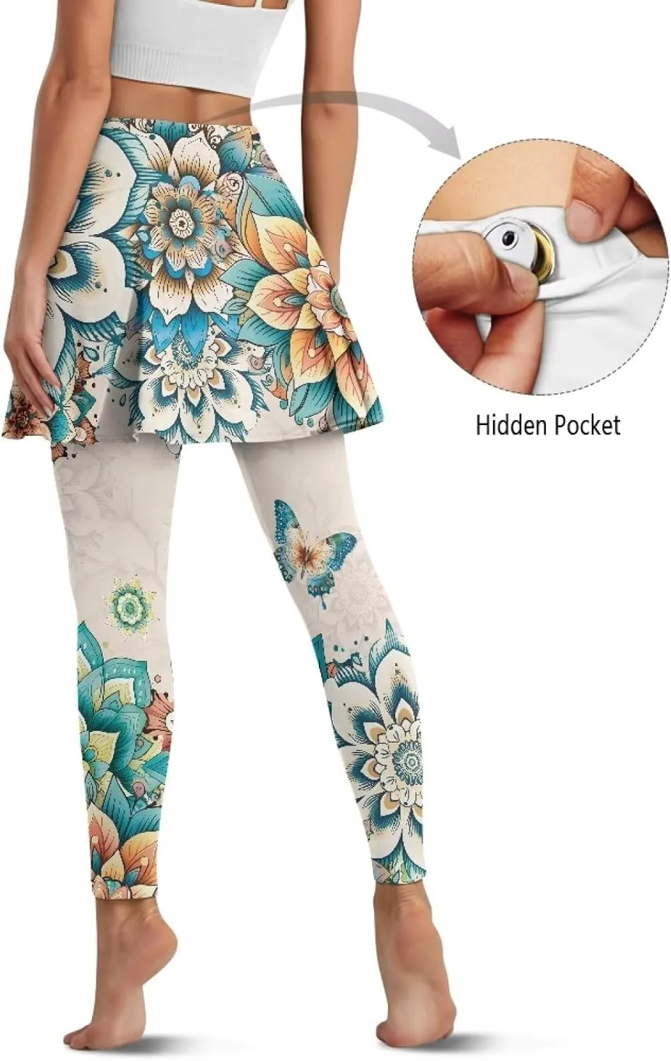 Skirted Leggings for Women Tennis Skirt with Leggings High Waisted Yoga Legging Skirts Golf Gym Workout Skort