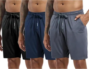 SlumberMee Mens Pajama Bottoms Viscose Made from Bamboo Sleep Shorts with Pockets and Fly Lounge Pants Sleepwear Multipack