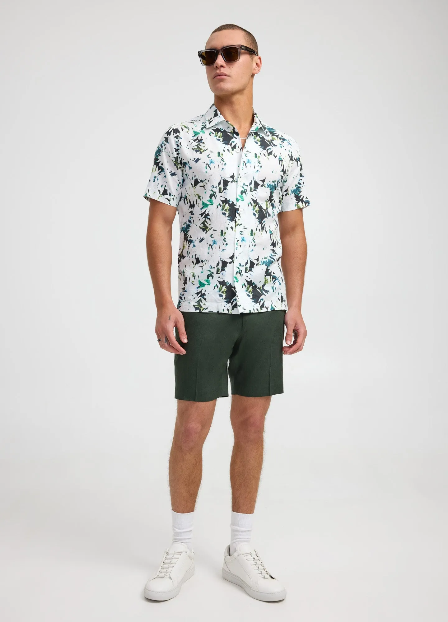 Soft Linen Shorts Green