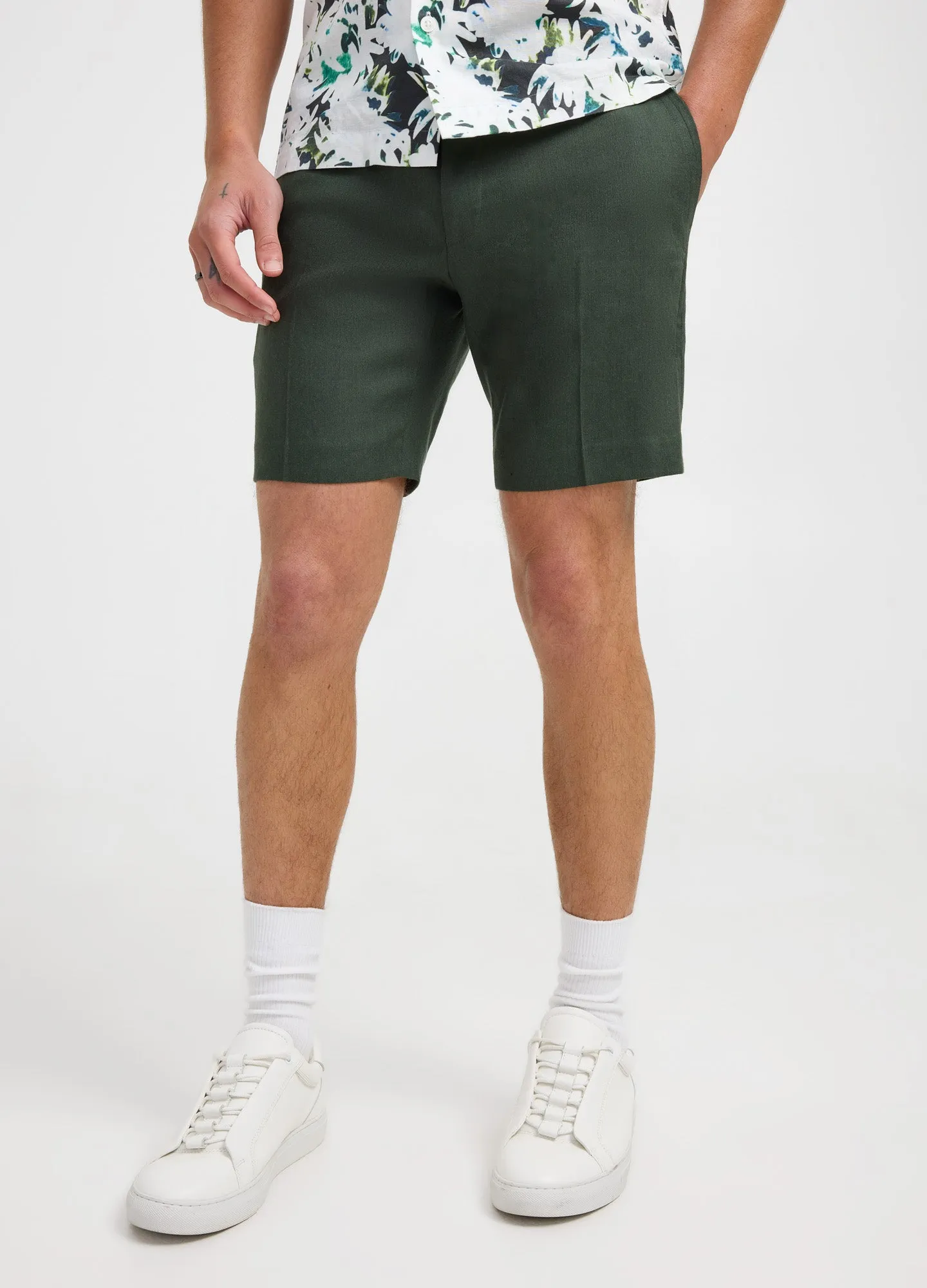 Soft Linen Shorts Green