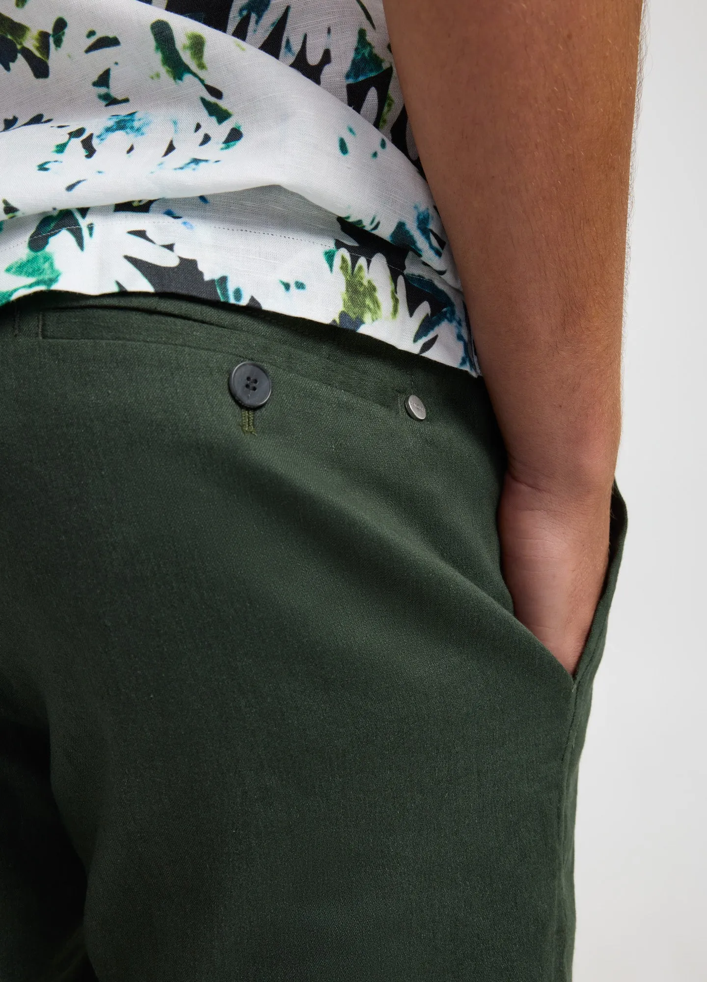 Soft Linen Shorts Green