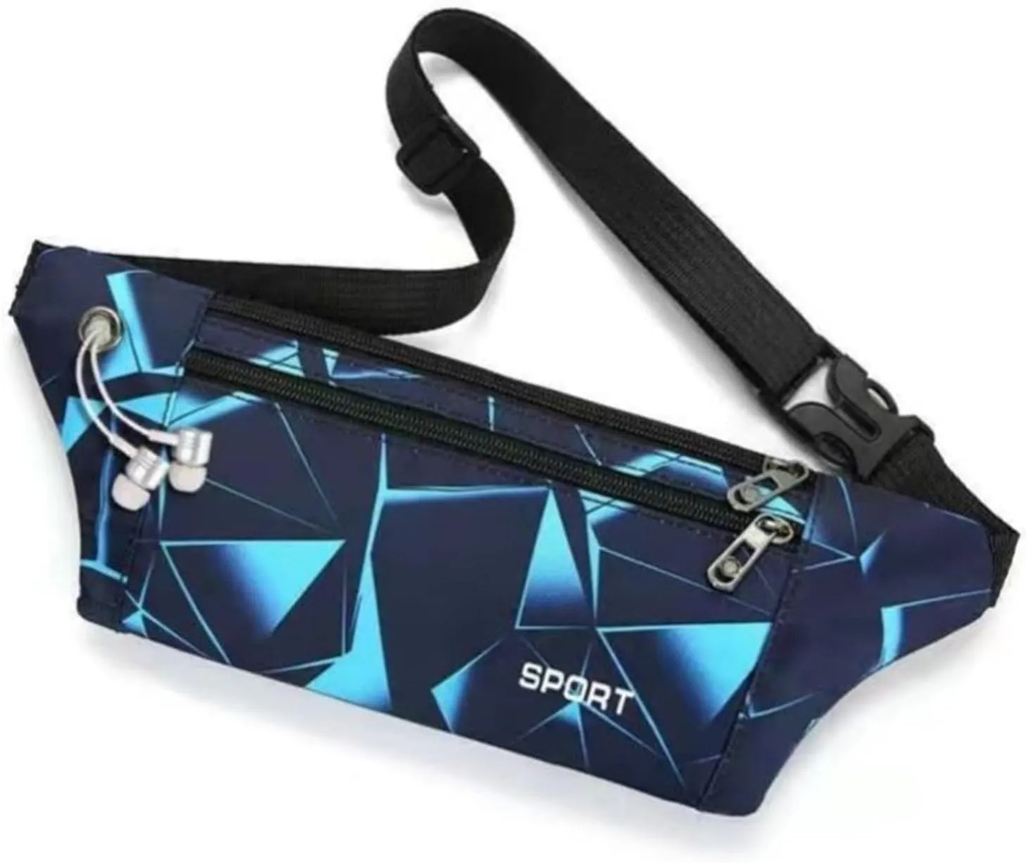 Sports Fanny Pack Male Multifunctional Waterproof Ultra-thin Fitted Mobile Phone Bag Female Outdoor Fitness Running Invisible Small Waist Bag For Fitness and Running(Blue)
