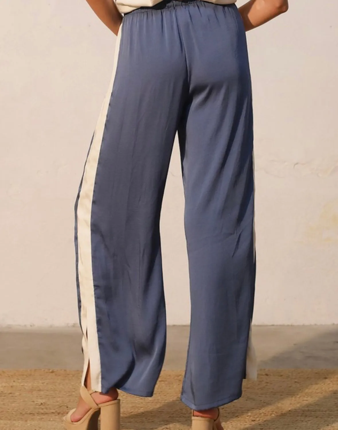 Storm Blue Contrast Pants Set