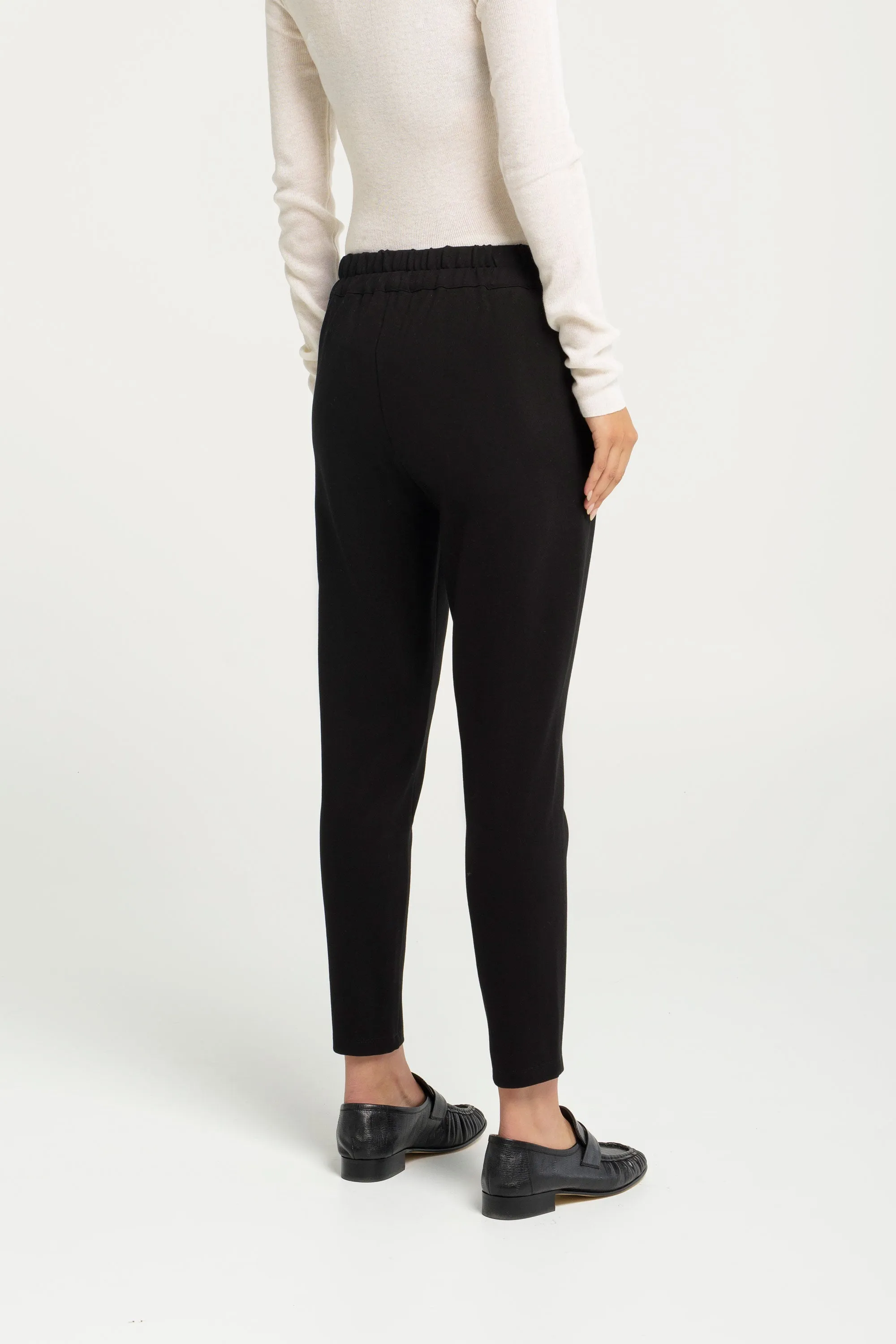 Stretch Ponti Cigarette Leg Pant Julian Black