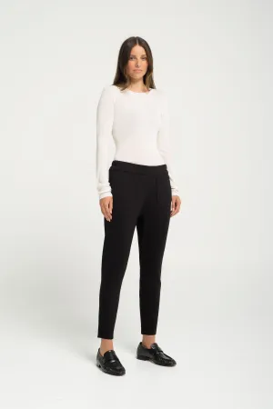 Stretch Ponti Cigarette Leg Pant Julian Black