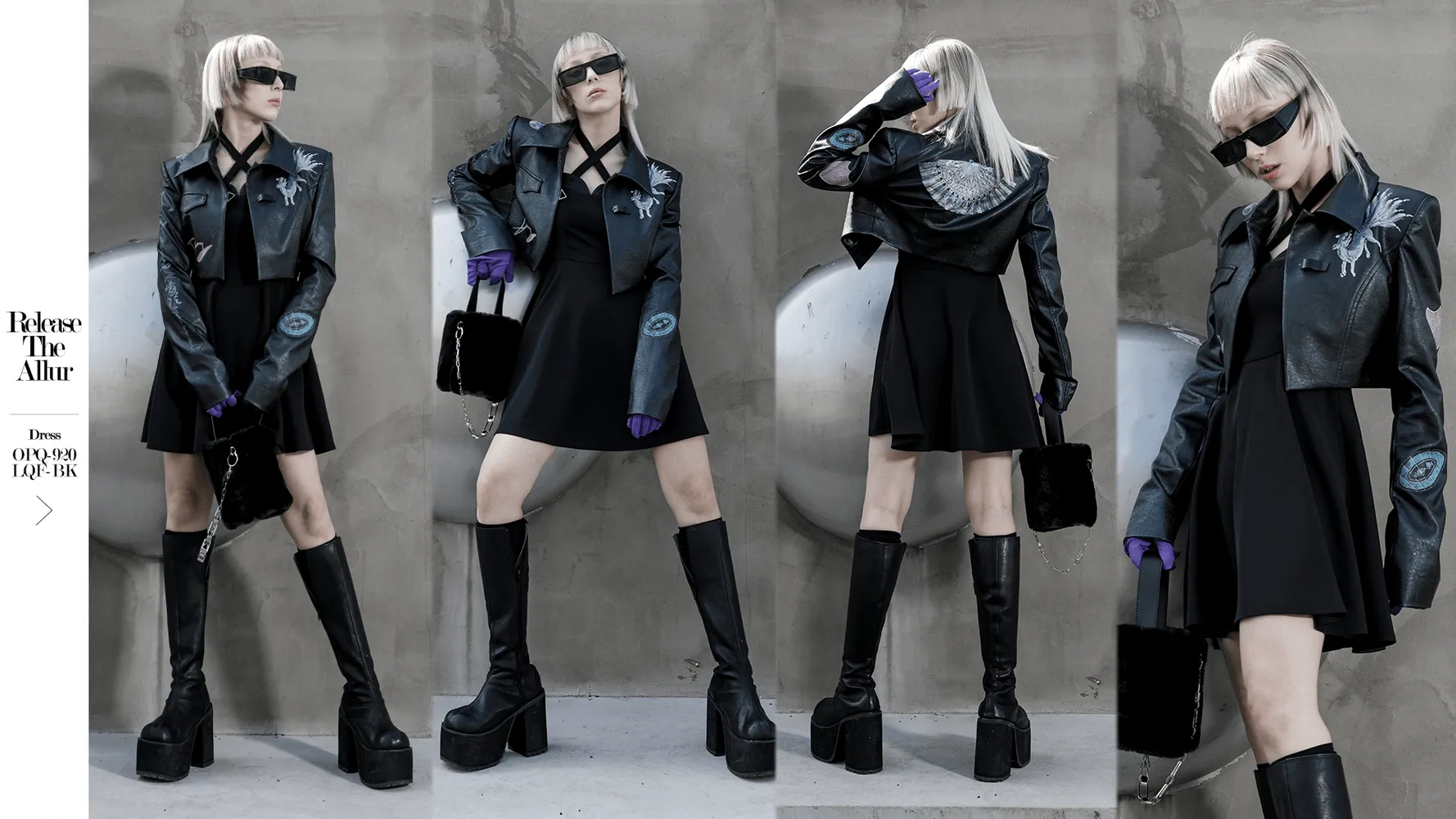 Stylish Punk Cropped Leather Jacket with Prints