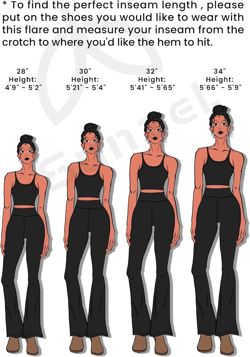 Sunzel High Waisted Mini Flare Leggings for Women, Workout Bootcut Flared Yoga Pants with Tummy Control for Casual Gym