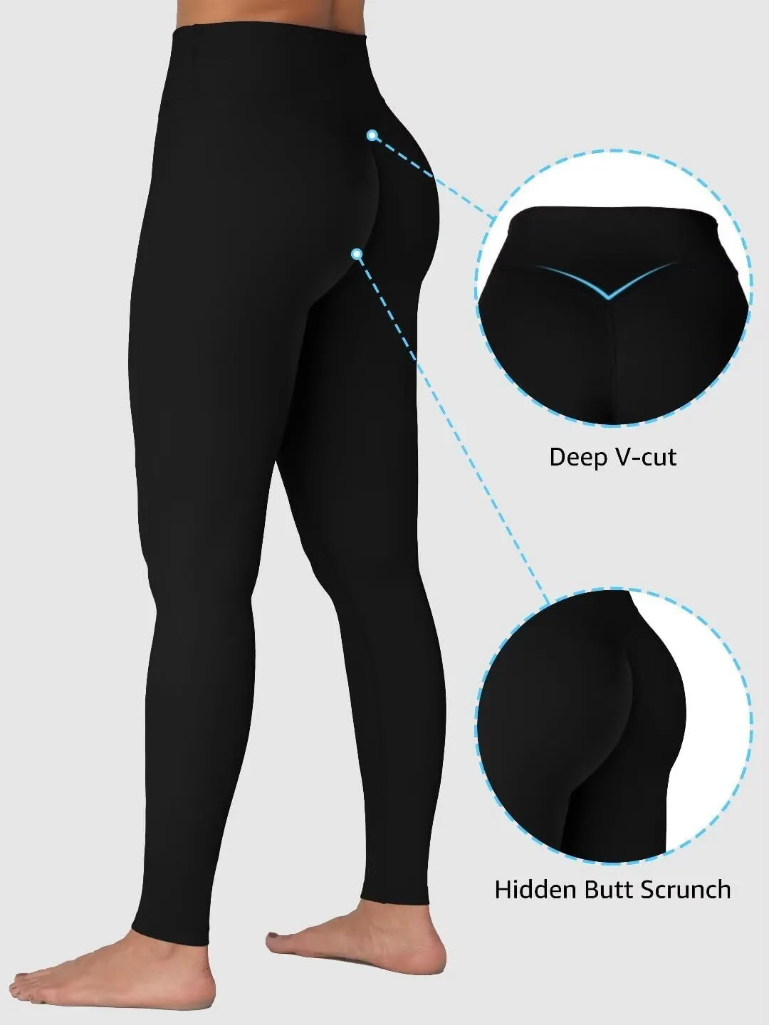 Sunzel Sunzfly Invisible Butt Scrunch Workout Leggings for Women, Butt Lifting High Waisted Gym Yoga Pants with Tummy Control