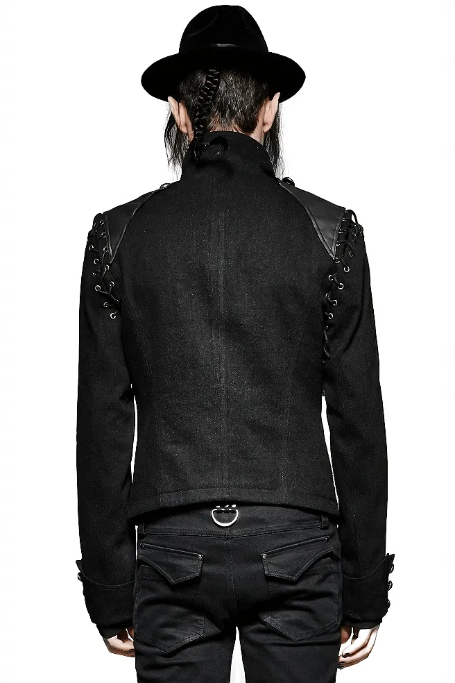 Vintage-Inspired Military Jacket with Detachable Sleeves