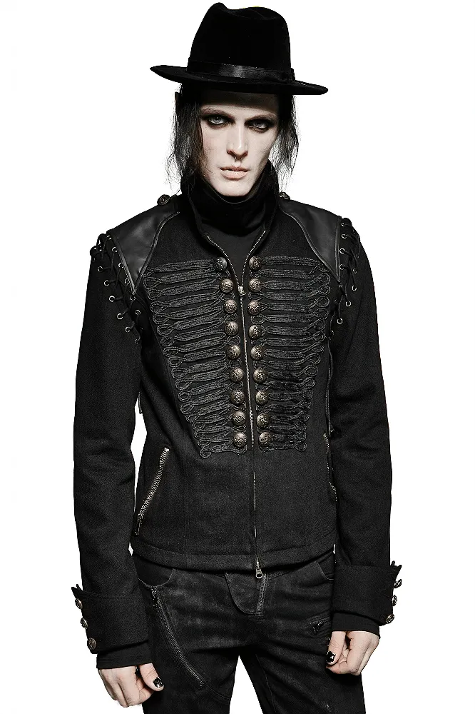 Vintage-Inspired Military Jacket with Detachable Sleeves