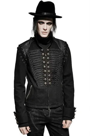 Vintage-Inspired Military Jacket with Detachable Sleeves