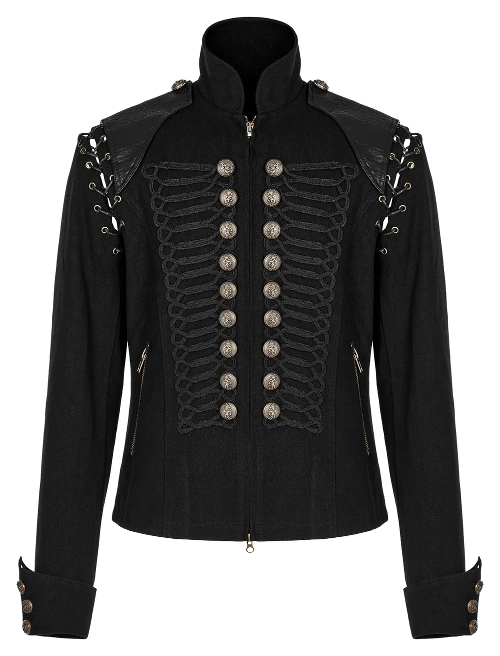 Vintage-Inspired Military Jacket with Detachable Sleeves