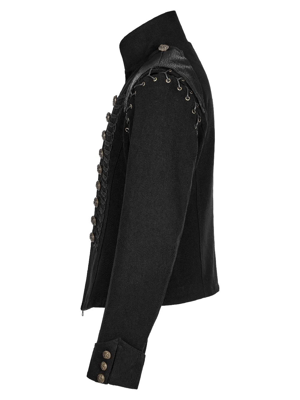 Vintage-Inspired Military Jacket with Detachable Sleeves