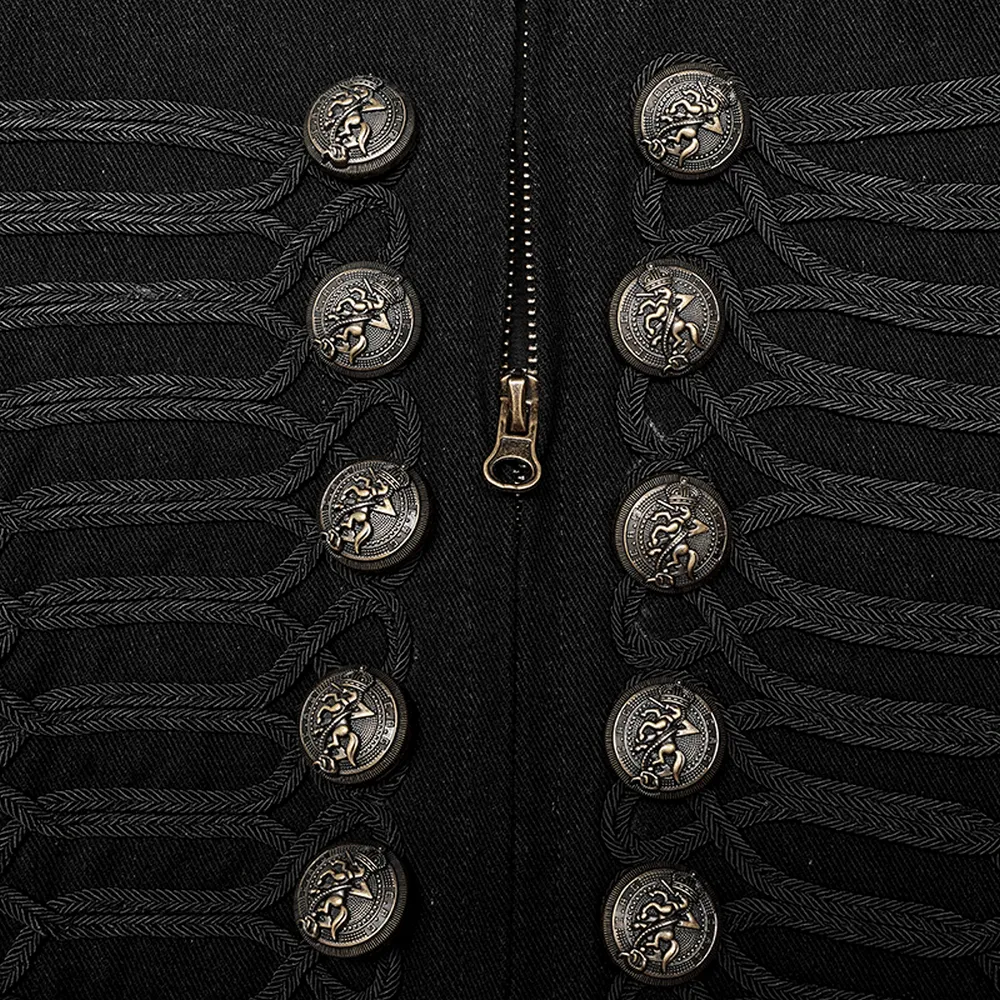Vintage-Inspired Military Jacket with Detachable Sleeves