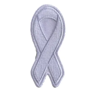 White Lung Cancer Awareness Ribbon Patch