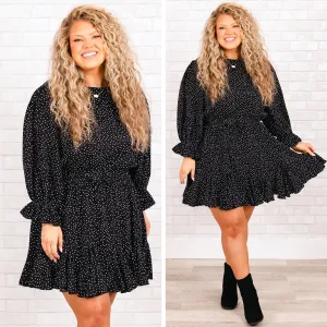 Who I Will Be Romper, Black Polka