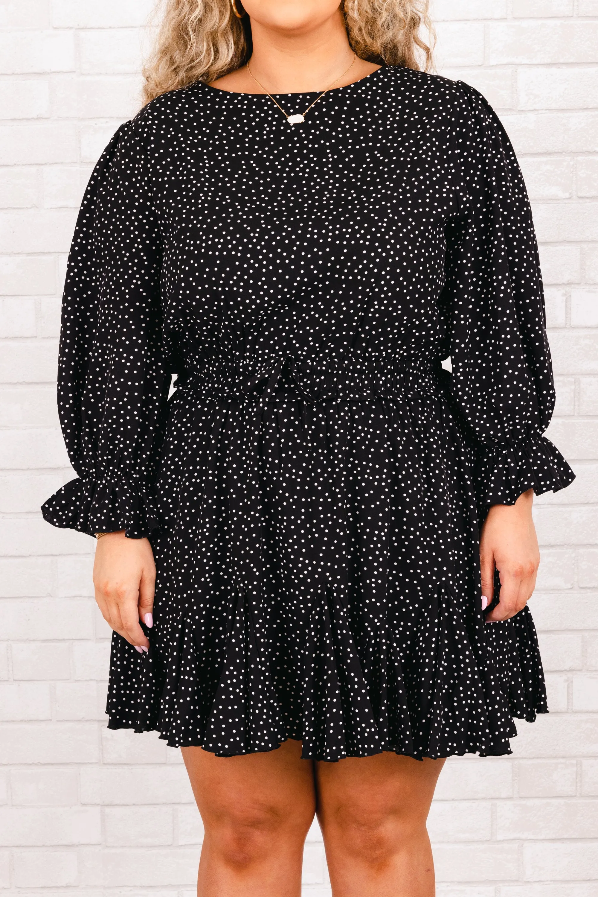 Who I Will Be Romper, Black Polka