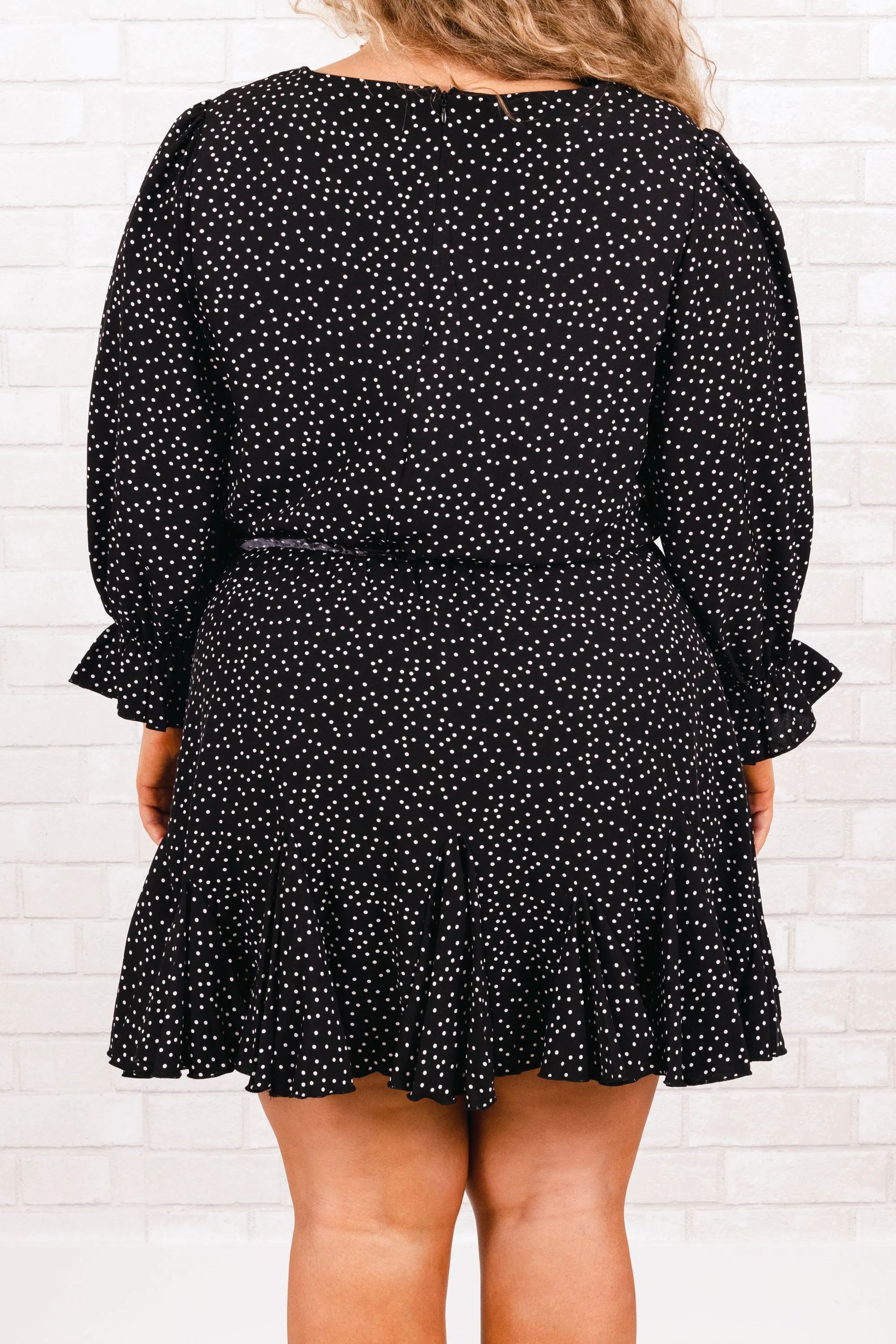Who I Will Be Romper, Black Polka
