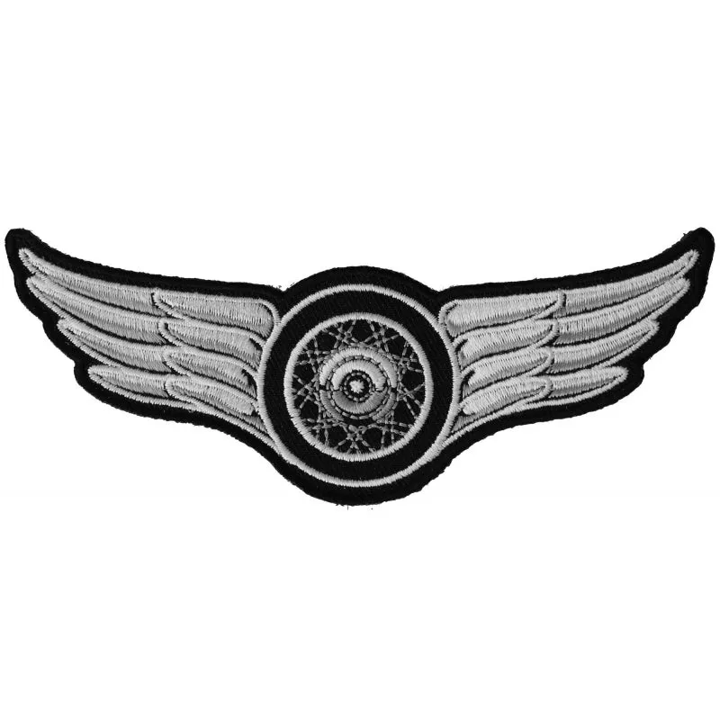 Winged Wheel Small Iron on Biker Patch