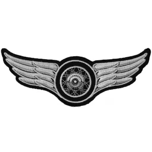 Winged Wheel Small Iron on Biker Patch