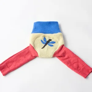 Wool Diaper Cover with Dragonfly Appliqué