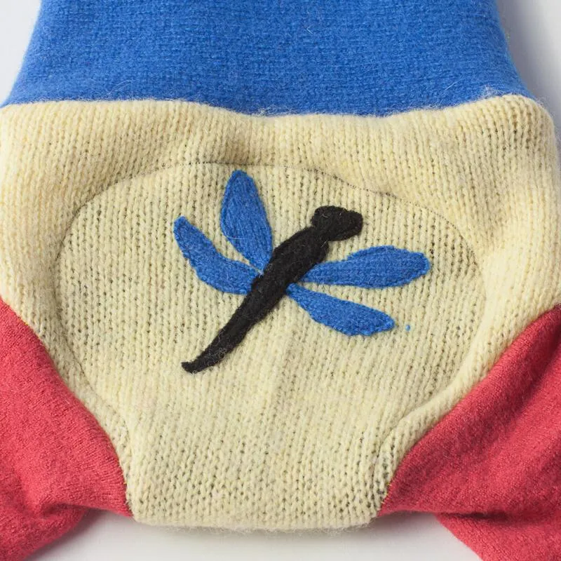 Wool Diaper Cover with Dragonfly Appliqué