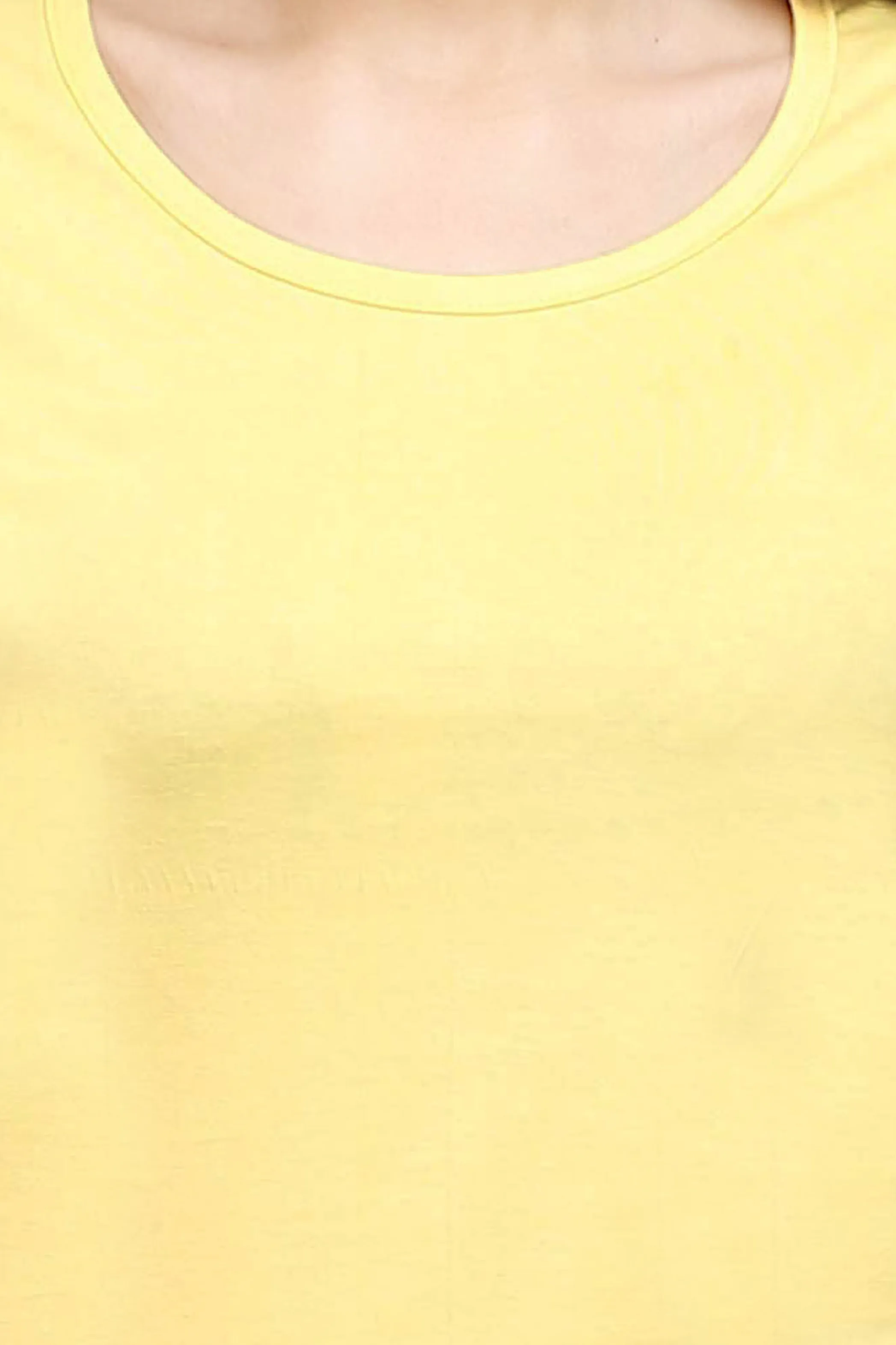 Yellow Scoop Neck T-shirt for women