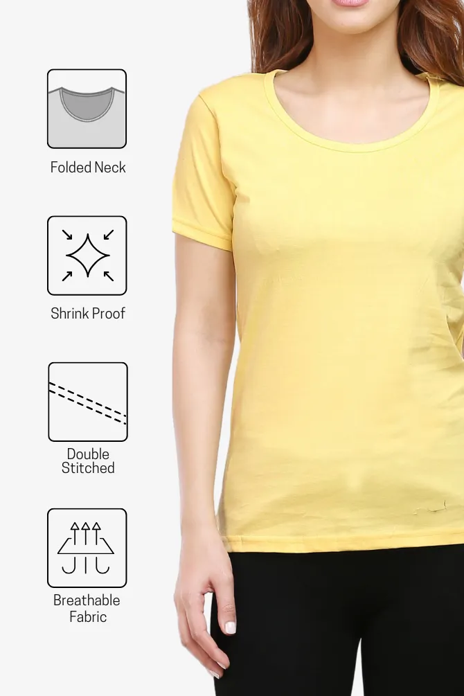 Yellow Scoop Neck T-shirt for women