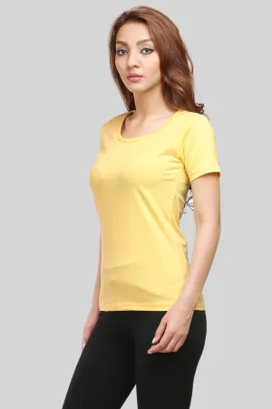 Yellow Scoop Neck T-shirt for women