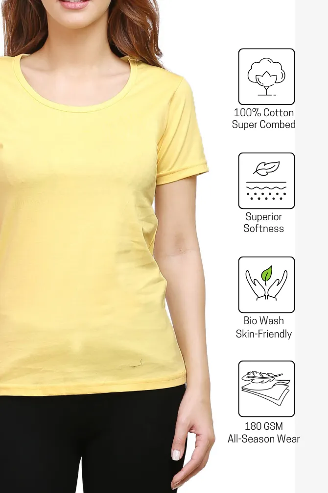 Yellow Scoop Neck T-shirt for women