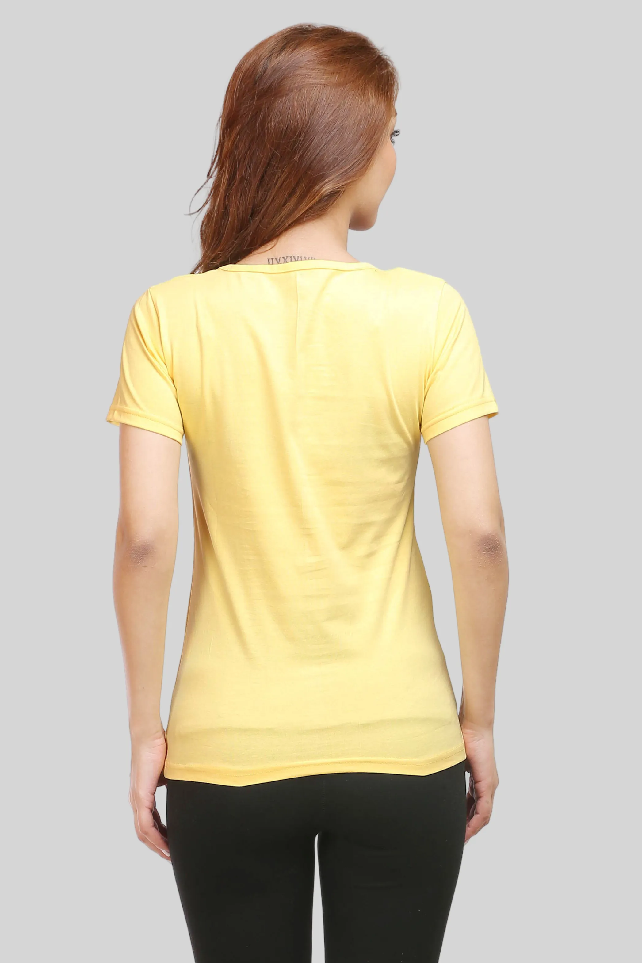 Yellow Scoop Neck T-shirt for women