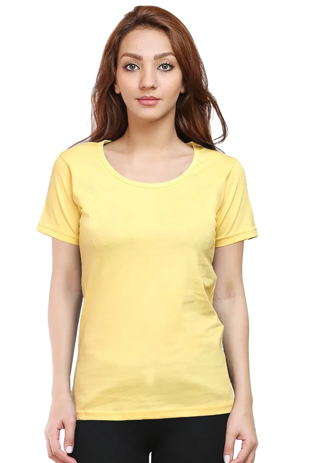 Yellow Scoop Neck T-shirt for women